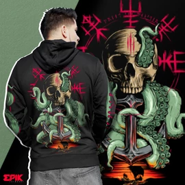 KRAKEN férfi Hoodie (Fekete)