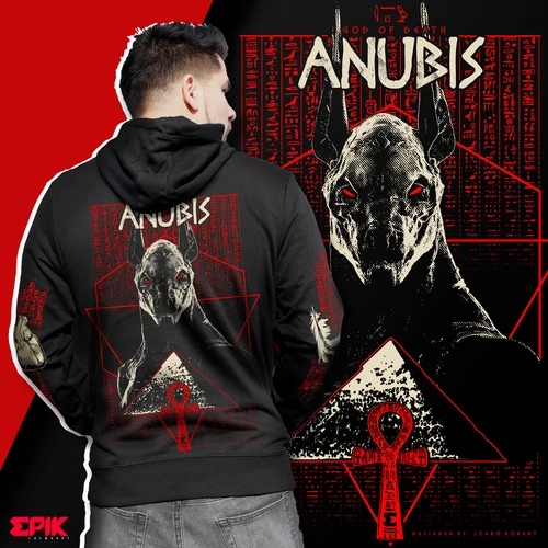 ANUBIS férfi Hoodie (Fekete)