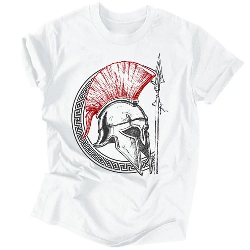 Hoplite helmet férfi póló (Fehér)