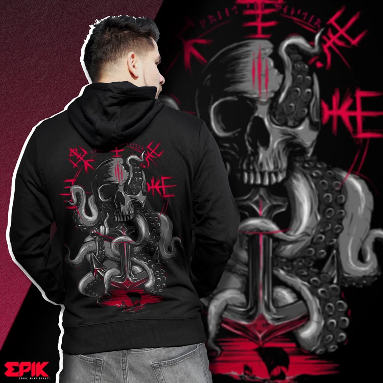 Kraken Noir uniszex pulóver