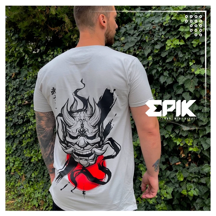 ONI DEMON MASK férfi póló - long fit